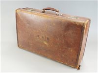 Lot 195 - A Finnigan's lined brown leather suit case