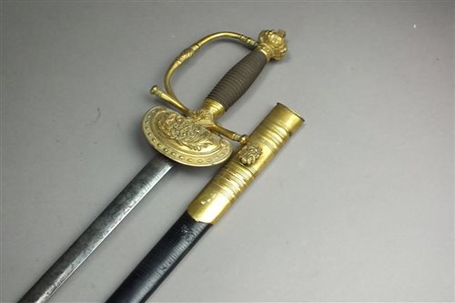 Lot 349 - A Victorian court sword with brass clamshell guard