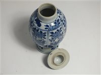 Lot 27 - A Chinese Blue and White Tea Caddy and Cover