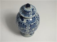 Lot 27 - A Chinese Blue and White Tea Caddy and Cover