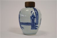 Lot 29 - A Chinese Blue and White Tea Caddy