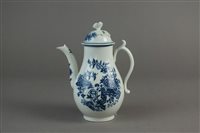 Lot 86 - A Caughley 'Fenced Garden' coffee pot and cover