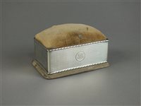 Lot 13 - A silver mounted pin cushion box