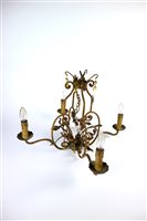 Lot 309 - A decorative four branch electrolier