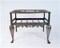 Lot 753 - A heavy Victorian steel topped wrought iron footman