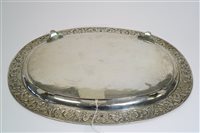 Lot 96 - A Chinese Export Silver Oval Tray, Wang Hing