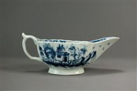 Lot 212 - A rare Worcester 'Mission Church' sauce boat