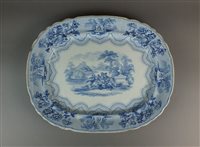 Lot 220 - A Staffordshire meat plate in the 'Military Sketches' pattern