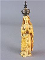 Lot 142 - An Indo-Portuguese carved ivory figure of our lady of the conception