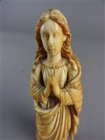 Lot 142 - An Indo-Portuguese carved ivory figure of our lady of the conception