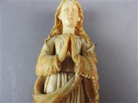 Lot 142 - An Indo-Portuguese carved ivory figure of our lady of the conception