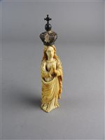 Lot 142 - An Indo-Portuguese carved ivory figure of our lady of the conception