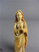 Lot 142 - An Indo-Portuguese carved ivory figure of our lady of the conception