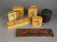 Lot 67 - A Chinese bamboo table set