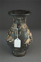 Lot 4 - South Italian, Apulian, black glazed vase