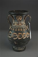 Lot 4 - South Italian, Apulian, black glazed vase
