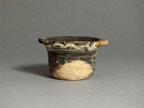 Lot 14 - South Italian, Apulian, ceramic black glazed cup, 4th century BC
