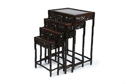 Lot 169 - A Quartetto Set of Chinese Rosewood Tables