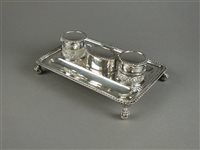 Lot 35 - A silver desk standish