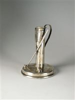 Lot 42 - A novelty silver mounted taper stick