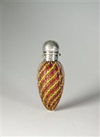 Lot 43 - A yellow and red glass scent bottle