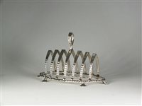 Lot 69 - A silver toast rack