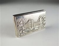 Lot 85 - A silver castle top snuff box