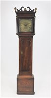 Lot 527 - A George III oak cottage longcase clock
