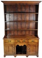 Lot 307 - An oak and pine dog kennel dresser, early 19th century