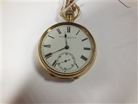 Lot 321 - A Waltham open face pocket watch