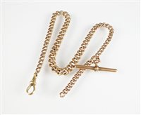 Lot 254 - A 9ct gold Albert