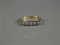 Lot 7 - A five stone diamond ring