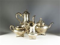 Lot 90 - A matched Victorian four piece silver tea and coffee service