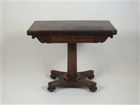 Lot 374 - A William IV rosewood card table