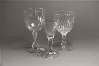 Lot 165 - Three oversized Georgian glasses and eight further glasses