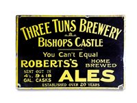 Lot 172 - A Three Tuns Brewery, Bishops Castle sign