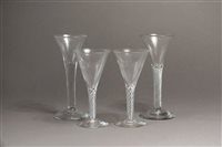 Lot 118 - Four English wine glasses, 18th and 19th century