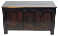 Lot 460 - A joined oak chest, 1694