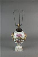 Lot 222 - A KPM Berlin porcelain vase converted to a lamp