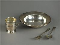 Lot 37 - A silver bowl and Christening jug