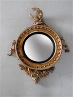 Lot 321 - A William IIII gilt painted convex wall mirror