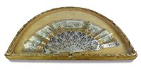 Lot 190 - A mother of pearl and inlaid fan