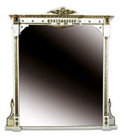 Lot 330 - A late Victorian gilt and cream painted overmantel mirror