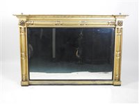 Lot 334 - An early 19th century gilt framed overmantel mirror