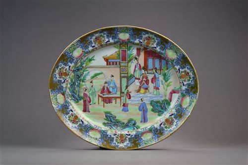 Lot 62 - A Chinese Canton Famille Rose Oval Platter