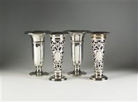 Lot 12 - Two pairs of silver vases