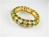 Lot 124 - A green enamel bracelet