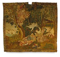 Lot 341 - A verdure tapestry