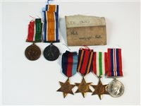 Lot 221 - WWI war medal and seven WWII medal with certificate