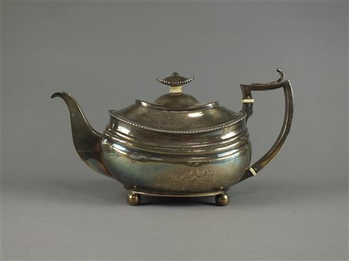 Lot 45 - A silver teapot